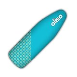 oliso Ironing Board Cover – 100% Cotton with Professional Felt Pad, Fits Standard 54' x 15' Boards – Secure Fit with Wide Elastic Edge & Adjustable Straps – Turquoise