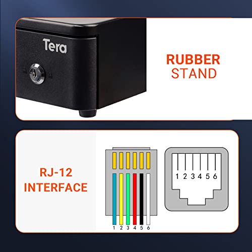 Tera 13" Auto Open Cash Register Drawer Heavy Duty With Micro Switch Fully Removable Insert Tray 5 Keys 4 Bill 6 Coin Media Slot 12V Rj12 Key-Lock (Round Corner) For Pos System Small Business 330R #TOP6