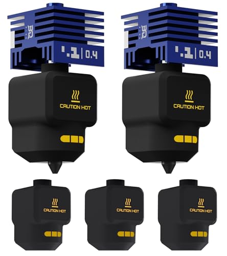 BIQU 2PCS Panda Juicer SFC Hotend Print Head 0.4mm Kit, for Bambu-Lab P2S/X2D 3D Printers, Upgrade VantaC Non-Stick Coating Nozzle Integrated Hardened Steel Hot end (Extra 3 Silicone Socks)