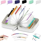 Set organizer per pillole impermeabile, 14 sacchetti per pillole con codice colore, per viaggi, custodia con cerniera con anelli raccoglitori, custodia portatile per vitamine, uso quotidiano (bianco)