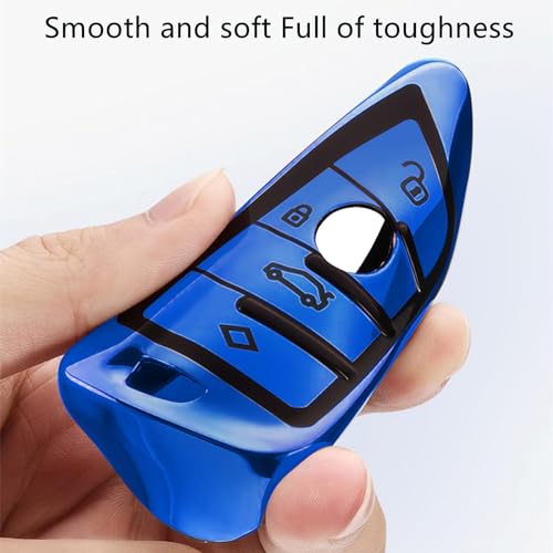 Image of Creativity For BMW X5 Key Fob Cover accessories (Blue Key Case)