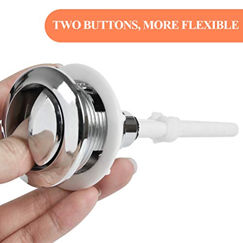 Lot de 2 boutons pression universels pour réservoir d'eau de WC - 38 mm - Double chasse d'eau - Bouton pop-up - Double bouton de chasse d'eau standard