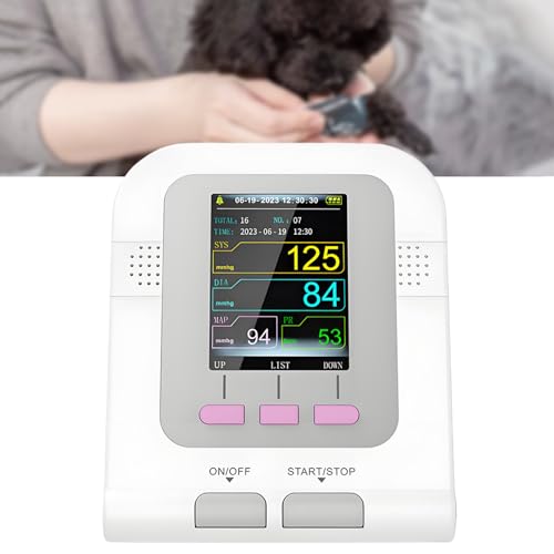 Dogs Cat Blood Pressure Monitor, Digital Veterinary Equipment, 3 Mode 3 Cuffs Electronic Sphygmomanometer, 2.8 inch LCD Screen and 100 Sets Data Memory, for Dog/Cat/Pets Animal Care