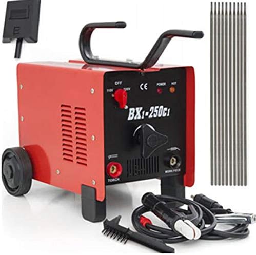 250 Amp Arc Welder/Stick/Rod Metal/Steel Welder 230v Welding Machine,14 KVA with Chipping Hammer,Torch,Cable Ground,Face Mask,Electrodes