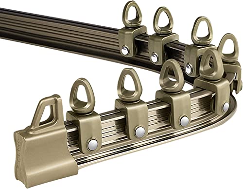 カーテンレール カーテントラック アルミ合金のシャワー・カーテン・レール 曲げ可能な 間仕切りカーテンロッド 壁掛け/天井マウント フックと金具付き バスルーム バルコニー キャンピングカー用 (Color : Ceiling Mount, Size :