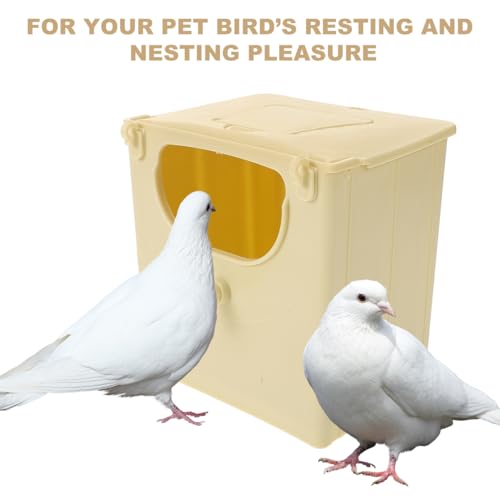 Image of balacoo 3 Pcs Bird Breeding Box Plastic Bird Nest Box with Hooks Hanging Nest for Finch Parrot Budgie Cockatiel 5.11 X 5.11 X 3.93 in for Cage Garden Yard Home