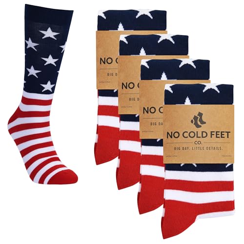 Fun Colorful Novelty Socks for Men for Dress Casual Formal Groomsmen Wedding, 4-Pack