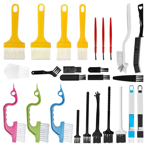 26PCS Crevice Cleaning Brush Set, Hard Bristle Tools for