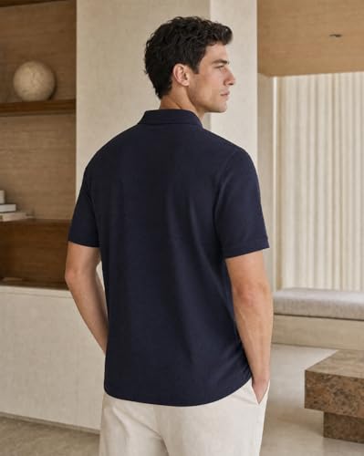 Image of NOBERO Men's Cotton Solid Regular Fit Polo Shirt
