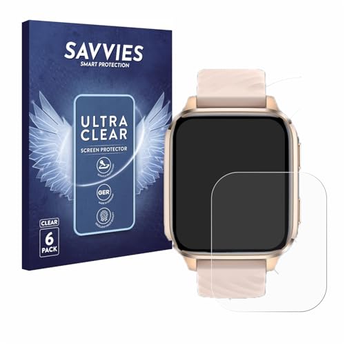 savvies 6 Pezzi Pellicola Protettiva per Ibetter Smartwatch 1.85' Protezione Schermo Trasparente