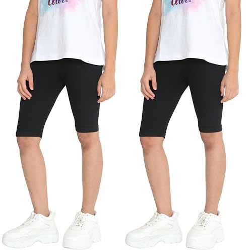 Image of TotzTouch Girls Cotton Stretchable Cycling Shorts | Girls Summer Shorts