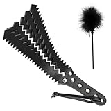 BDSMAGE 2 Stück SM Leder Peitsche Federkitzler Paddel, Spanking Federkitzler Massage BDSM Bondage Set, Erotik Sex Spielzeug Fetisch Cosplay für Frauen Mannen