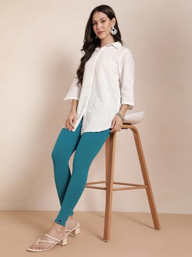 Image of TWIN BIRDS Women Viscose Ankle Leggings | Stretchable Kurti Wear Bottom