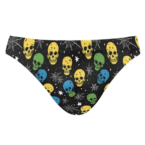 Skull Swim Briefs for Men Swimsuit Bikini Swimwear S B0404355