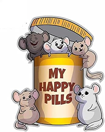 Desconocido 13cm x 10,4 cm para Chinchilla Happy Pills Windows Car Stickers Windows RV Calcomanía Refrigerador