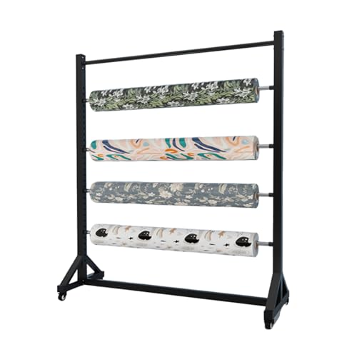 Stojący stojak do przechowywania w rolce z tkaniny, nizer na arkusze winylowe, papier transferowy, tapetę, folię okienną, trwały i zajmujący mało miejsca design do majsterkowania i użytku domowego