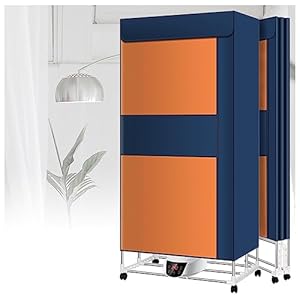 Elektrische droger, sneldrogende multi-speed wasdroger elektrisch binnen, opvouwbare energiebesparing verwarmde luchtdrogers kleding indoor regenachtig weer, blauw