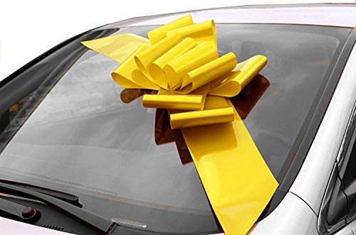 GiftWrap Etc. Lazo Amarillo Grande para el Auto - Completamente ensamblado, 63...