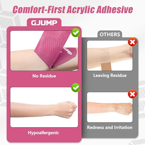 Image of Kinesiology Tape, 40 Count Precut Strips 2 Rolls Original Cotton Tape | Elastic Athletic Tape for Muscle Strain Relief & Joint Support, Latex Free Kinetic Tape, Waterproof & Breathable Sports Tape