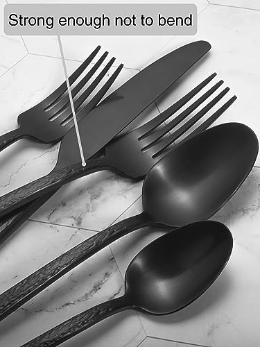 Alata-Ripple-20-Piece-Black-Silverware-Set-Stainless-Steel-Flatware-SetService-for-4Cutlery-SetDishwasher-Safe
