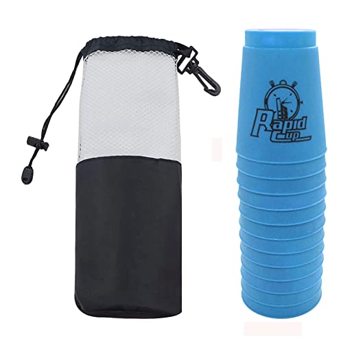 Tocypho 24 Pack Quick Stack Cups Set Plastic Sports Stacking Cups Speed Training Game For Travel Party Challenge Competition (Red&Blue) #TOP4