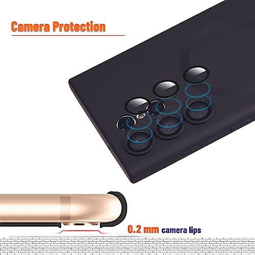 Image of Yetagso for Samsung Galaxy S23 Ultra Case,Soft Silicone Samsung Galaxy S23 Ultra Phone Case with Camera Protection,Anti-Scratch Samsung Galaxy S23 Ultra Case Compatible with MagSafe, Black
