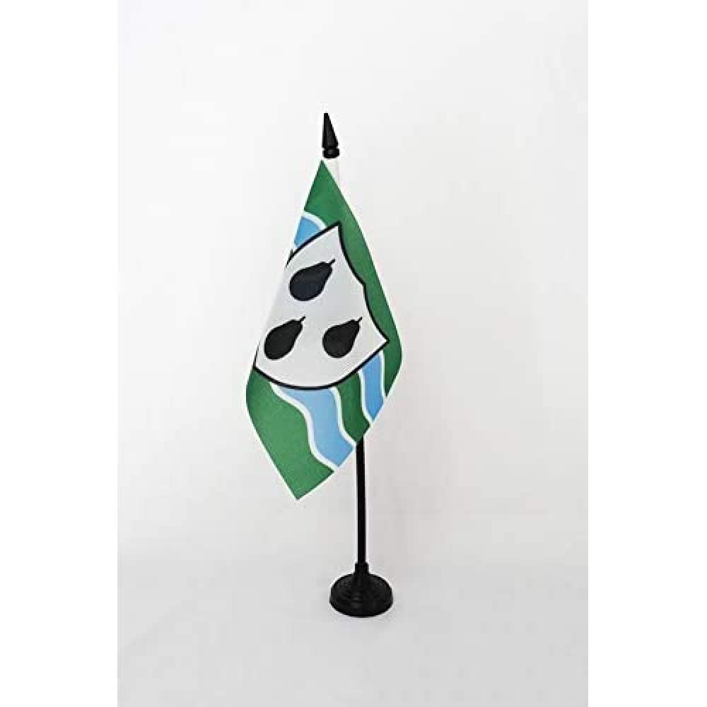 AZ FLAG Tischfahne Norfolk 15x10 Cm – Kleine Büroflagge Mit Schwarzem Kunststoffstab