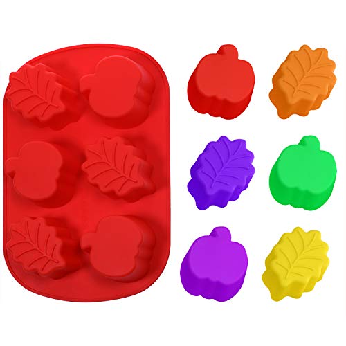 1 Piece Pumpkin Leaf Silicone Molds, Cake Ice Cream Chocolate Jello Soap Mold, Baking Molds Silicone Shapes, Leaves Silicone Mold, Random Color #TOP3