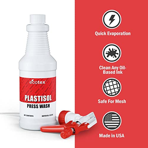 Screen Print Direct RC-PB-W Rapid Cure® White Plastisol Ink (8 Oz.) And Ecotex® Plastisol Press Wash (Quart thumb #1