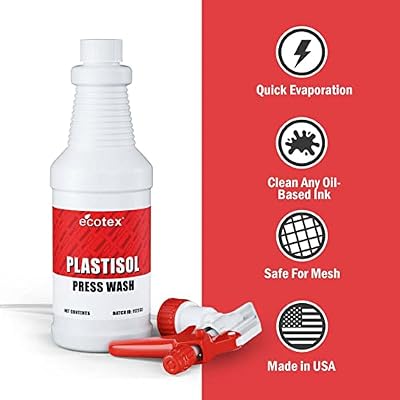 Rapid Cure Royal Blue Plastisol Ink (8 oz.) and Ecotex Plastisol Press Wash (Pint - 16 oz.) - Screen Printing Fabric Ink, Screen Printing Cleaner/Degreaser - Silk Screen Press Wash/Plastisol Ink