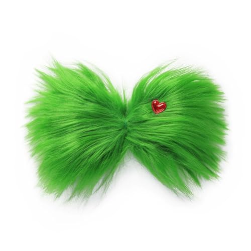 Pinza para cabello grande verde con accesorio de corazón miniatura 1