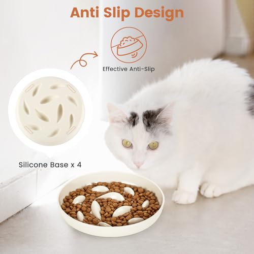 IDOGCHEW Anti Schling Napf für Katzen 2er Pack - Gesundheitsförderndes Design mit Rutschfestem Boden, Ultra-Dauerhaft & Leicht zu Reinigen, Ideal für Alle Katzengrößen
