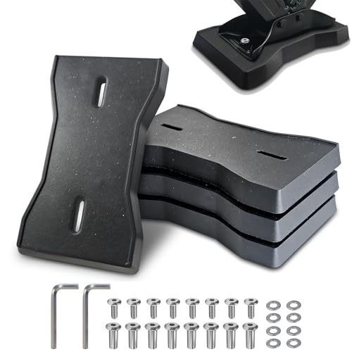 ROBLOCK RV Stabilizer Jack Pads 4 Pack, Heavy Duty Rubber Scissor Jack Leveling Blocks,Non-Slip Stabilizer Pad Solid Rubber Protection Foot for Travel Trailer Camper 5th Wheels,Black