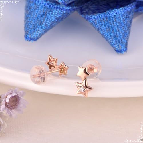 Boucles d'oreilles diamant et or 18K, puces étoile de mariage de luxe