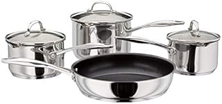 Stellar 7000 Draining 4 Piece Pan Saucepan Frypan Set | Induction & All Hob Types