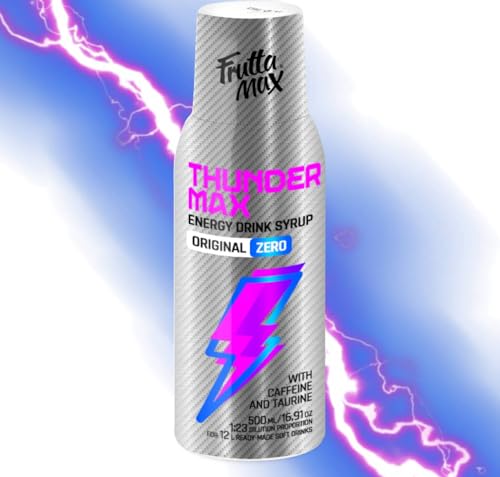 FruttaMax - Jarabe concentrado de bebida energética | Menos azúcar | Apto para máquina de refrescos 500ml (ThunderMax ZERO)