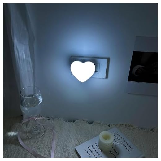Night Lights Plug into Wall - Cute Heart LED Nightlight Plug in Lamp, Smart Dusk to Dawn Sensor Auto-On/Off Lighting for Home Living Room Bedroom Bathroom Hallway Kitchen, Warm Blue