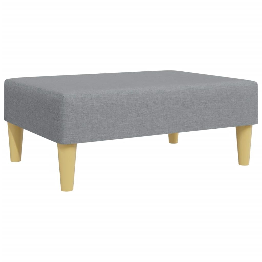 Fußhocker, hellgrau, 77 x 55 x 31 cm, aus atmungsaktivem Stoff, Rahmen aus robustem Sperrholz, modernes und kompaktes Design für Sofa oder Liegestuhl, Sitzerhöhung