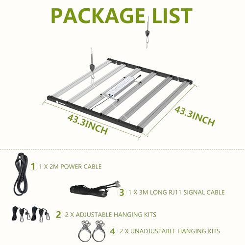 Image of FARMLITE LED Grow Lights for Indoor Plants Full Spectrum Growing Light Bar Plant Hanging Growing Lamps Seedling Daisy Chain Dimmable Board 4x4ft Coverage (680watts)