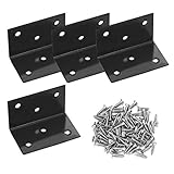 L Bracket Corner Brace, Premium Stainless Steel Joint Right Angle Bracket Fastener, 4 x 2 Inch Metal Corner Bracket for Wood Shelves Chair Dressers Furniture (with Screws)