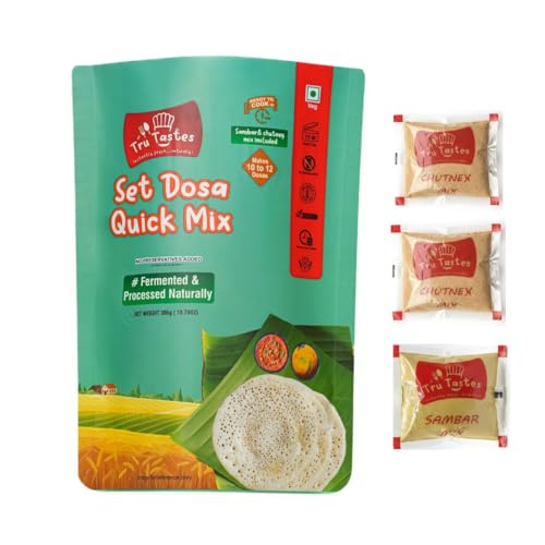 Image of Tru tastes Dosa Quick Mix - Breakfast Mix | Quick Breakfast | Instant Ready to Cook Mix | Ready-To-Make South Indian Breakfast (Set Dosa)