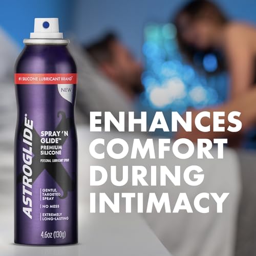 Image of Astroglide Silicone Spray Lube (4.6oz), X Spray 'n Glide Personal Lubricant, Sex Lube, Less Mess & Silky Smooth, Waterproof for Water Play