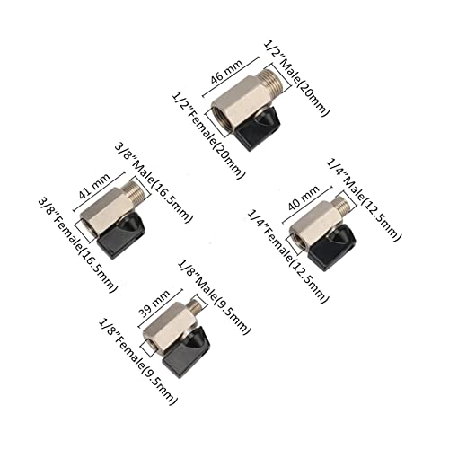 Vanne à bille en laiton 3/8 BSP mâle femelle pour circuits d'arrêt d'eau et de gaz - 3