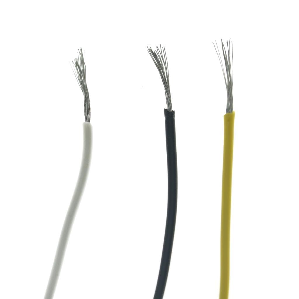 Dopro 22 AWG PVC Coated Guitar Hookup Wire 22 Gauge Guitar Harness Wires Black/White/Yellow 19.5 Feet (each color 6.5 FT) - Image 3