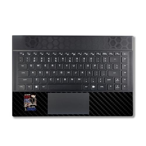 Image of MightySkins Carbon Fiber Skin Compatible with Alienware X14 R2 (2023) Full Wrap Kit - Land of The Free | Protective, Durable Textured Carbon Fiber Finish | Easy to Apply | Made in The USA
