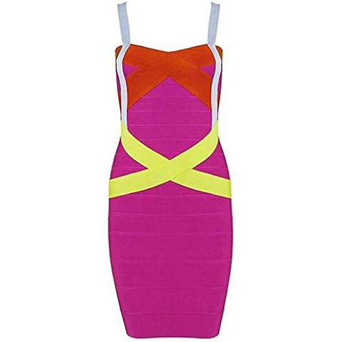 UONBOX Women's Rayon Cute Mini Sleeveless Bodycon Club Party Bandage Strap Dress Cover