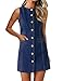 Nitzana Women's Denim Dress Jean Sleeveless Button Down Shirt Mini Tank Casual Summer Dresses with Pocket 2025 Trendy Outfits Dark Blue