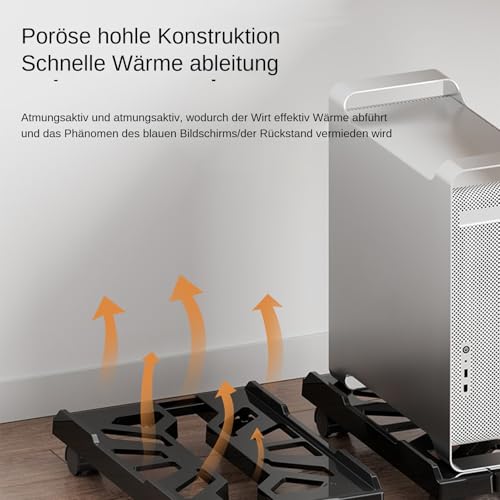 Support de tour d'ordinateur ventilé à roulettes roulantes