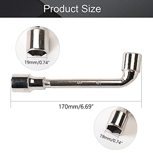 Auniwaig 19Mm Metric L Shaped Hex Socket Wrench High Carbon Steel Zinc Plated Handle Elbow Double-Head Casing Bit Holder Manuel Repair Tool For Electrician Mechanic Repair Shop #TOP1