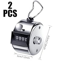 ALEEIK Handzähler 2 Stücke Hand Zähler Mechanischer Klickzähler Fingerzähler Metall Zähler Klicker Counter Counter 4-Stelliger Zähler für Golf Zählen Stricken – Ansicht 2